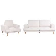 Living Room Set 4 Seater KILDAL Fabric Light Beige