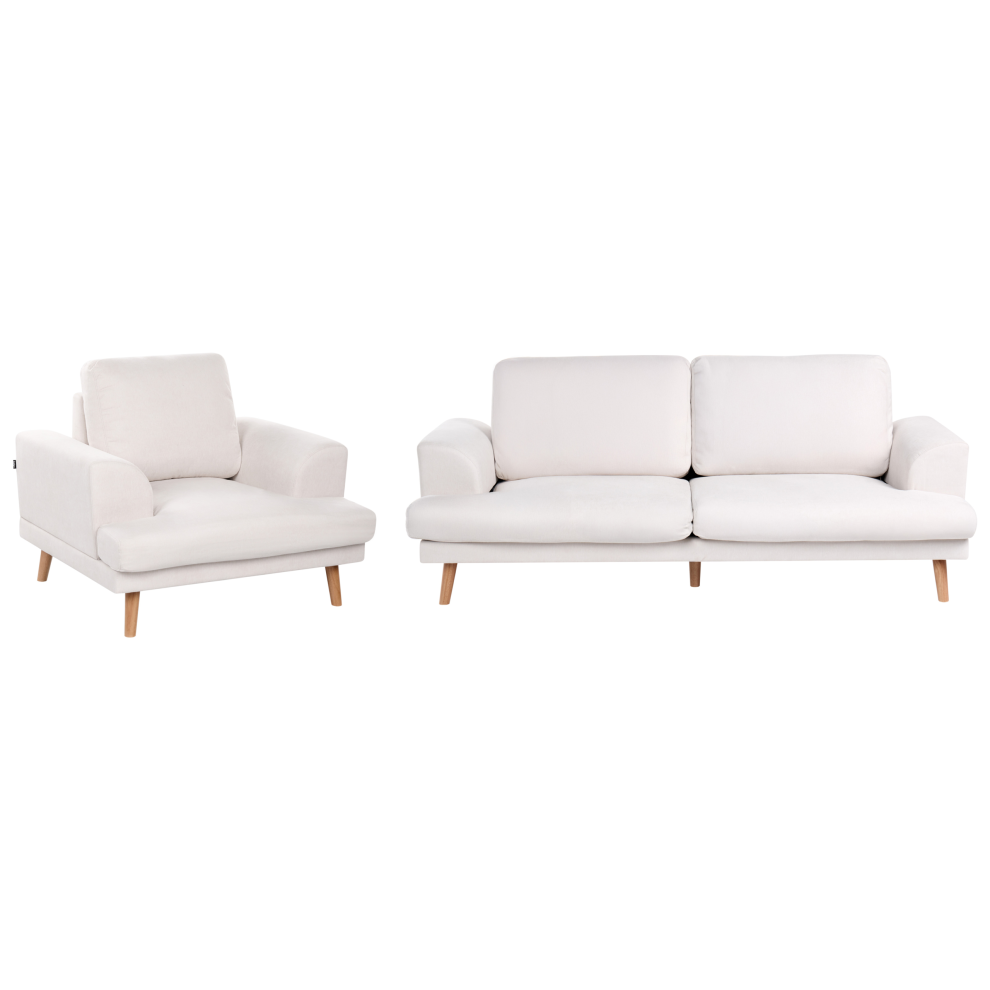 Photos - Sofa Beliani Living Room Set 4 Seater KILDAL Fabric Light Beige Cream 