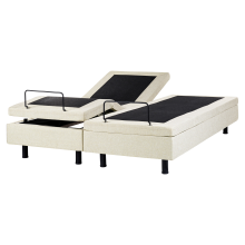 Adjustable Bed without Headboard Fabric CASTELLAN 160 x 200 cm (EU King Size) Beige