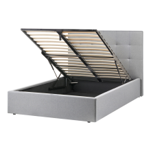 Ottoman Bed LORIENT Fabric Grey 120 x 200 cm (EU Small Double)