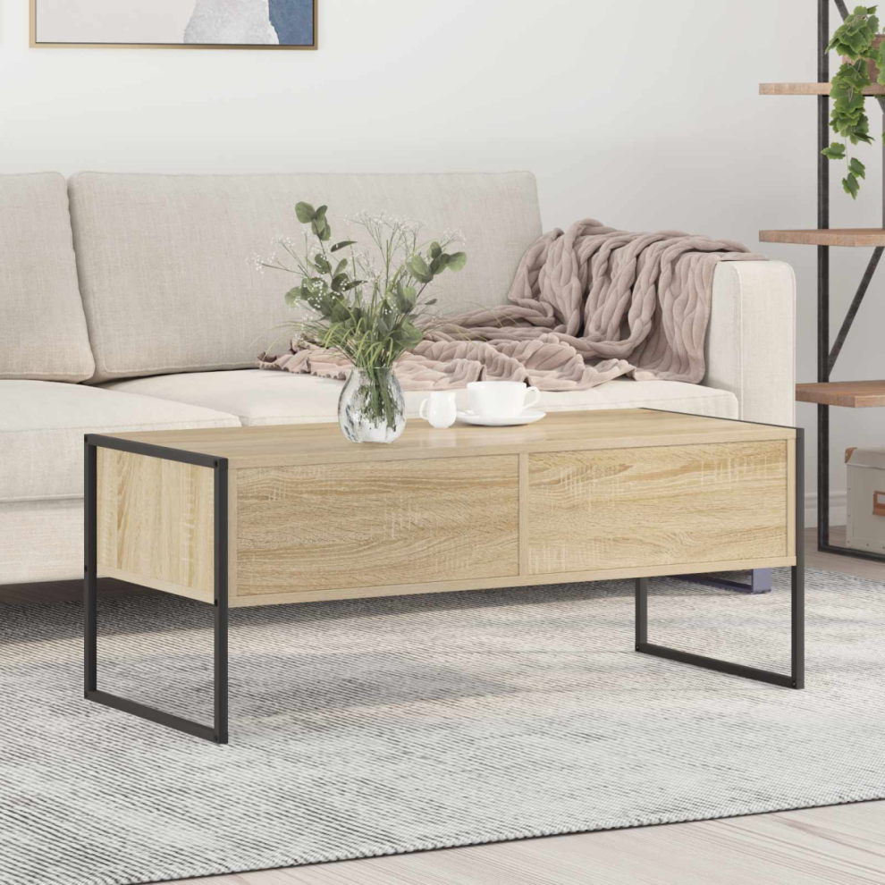 Vidaxl Coffee Table Sonoma 100 X 46 X 40 Cm Engineered Wood Brown