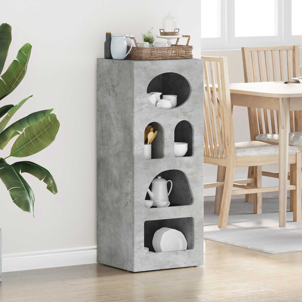 Vidaxl Sideboard Concrete 40 X 35 X 100.5 Cm Engineered Wood Grey