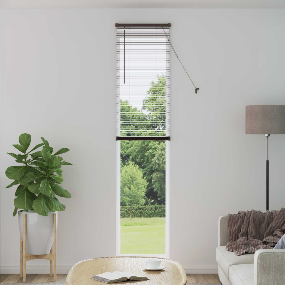 Vidaxl Venetian Blind Dark Brown With Pattern 213 X 60 Cm Pvc