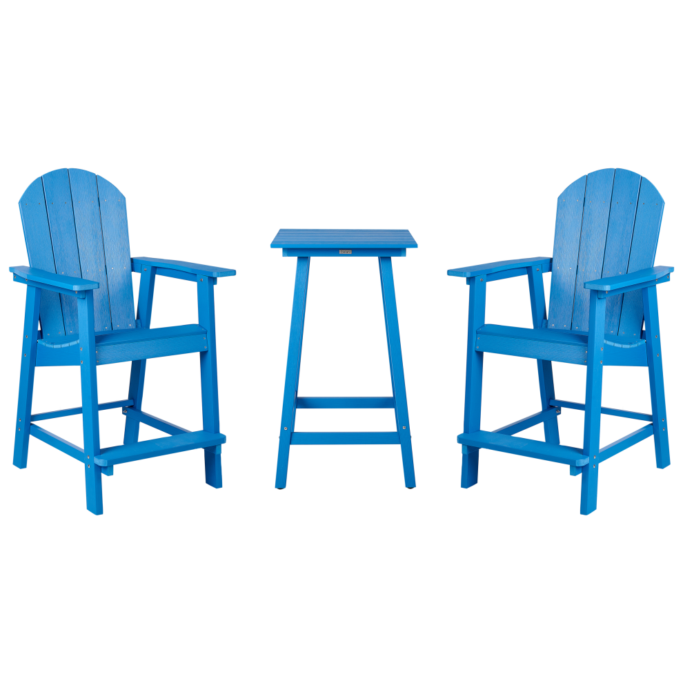 Beliani Bistro Set Adirondack Blue
