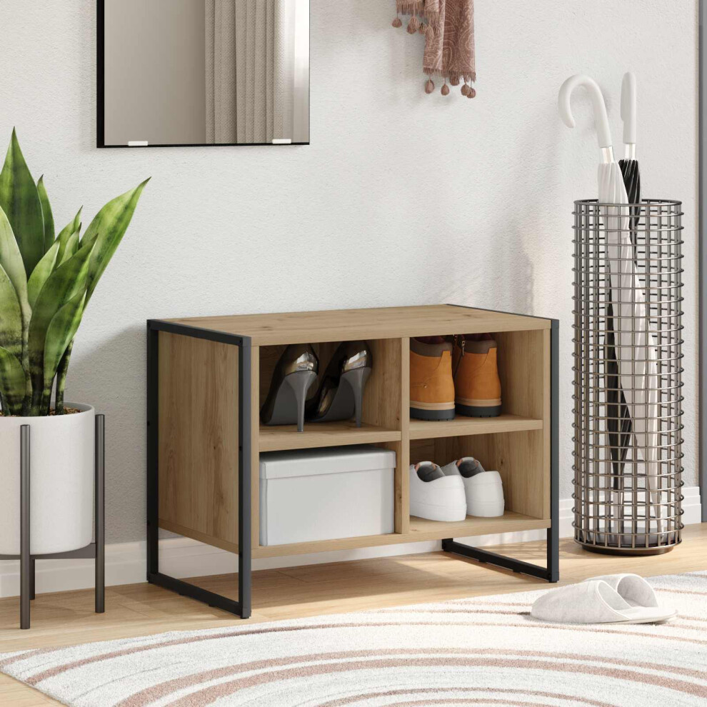 Vidaxl Shoe Cabinet Artisian Oak 60 X 35 X 44 Cm Engineered Wood