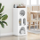 VidaXL vidaXL Sideboard High Gloss White 40 x 35 x 100.5 cm Engineered Wood 1
