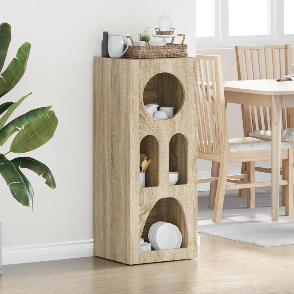 Vidaxl Sideboard Sonoma Oak 40 X 35 X 100.5 Cm Engineered Wood
