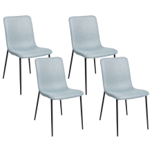 Set of 4 Dining Chairs GLENDIVE Fabric Light Blue