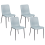 Beliani Set of 4 Dining Chairs GLENDIVE Fabric Light Blue 1
