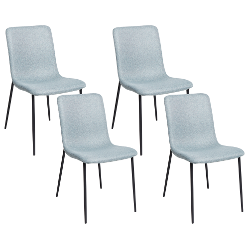 Beliani Set of 4 Dining Chairs GLENDIVE Fabric Light Blue