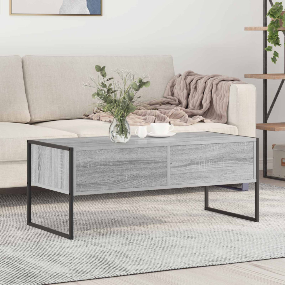 Vidaxl Coffee Table Grey Sonoma 100 X 46 X 40 Cm Engineered Wood Brown,Grey