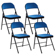 Set of 4 Folding Chairs SPARKS Metal Blue/ Black