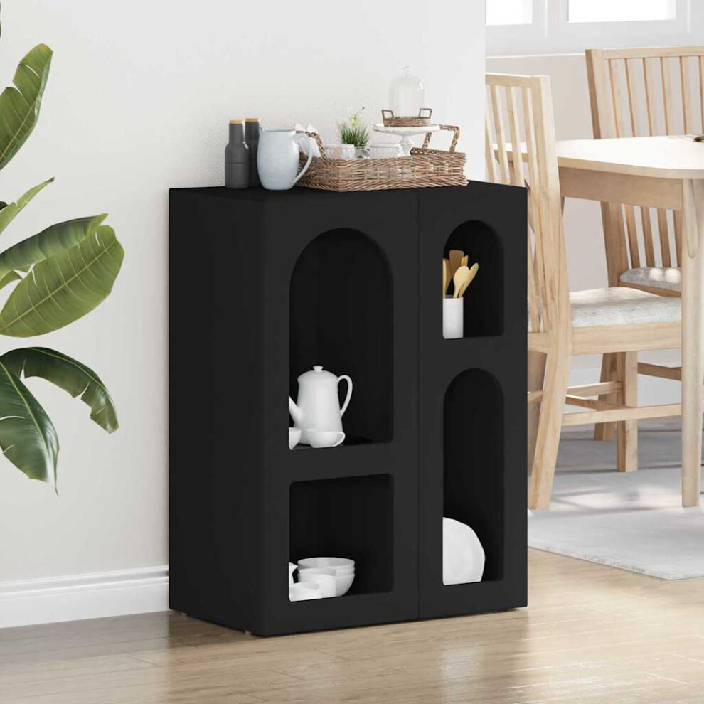 Vidaxl Sideboard 59 X 35 X 80.5 Cm Engineered Wood Black