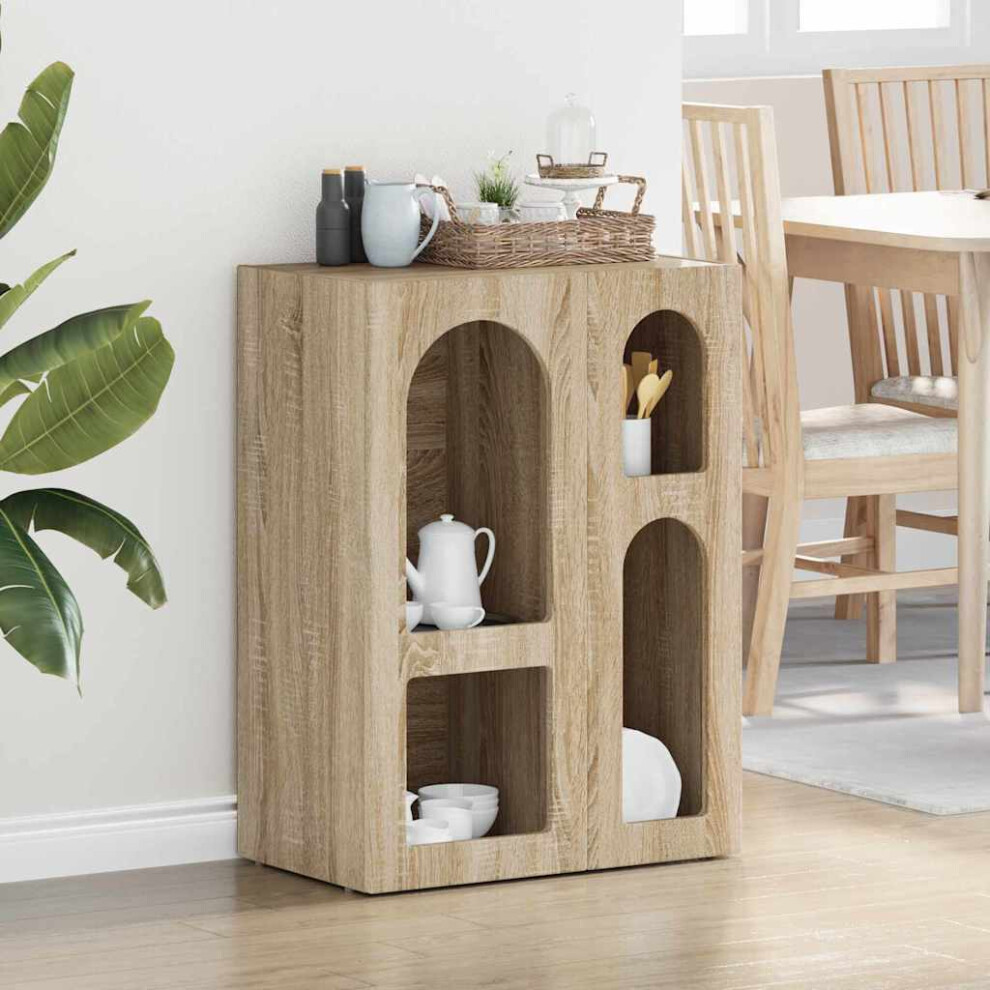 Vidaxl Sideboard Sonoma Oak 59 X 35 X 80.5 Cm Engineered Wood