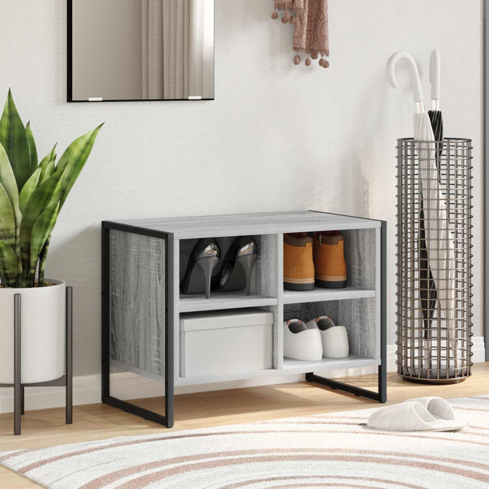 Vidaxl Shoe Cabinet Grey Sonoma 60 X 35 X 44 Cm Engineered Wood