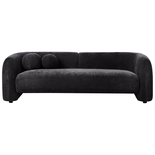 Beliani Sofa 3 Seater LEIREN Chenille Black
