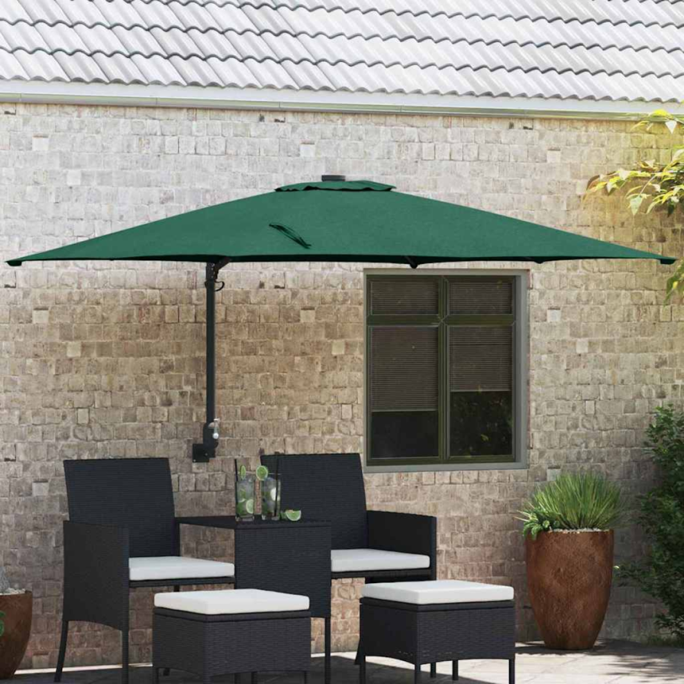 Vidaxl Garden Parasol Green 248.5 X 247.5 X 160 Cm Polyester And Steel