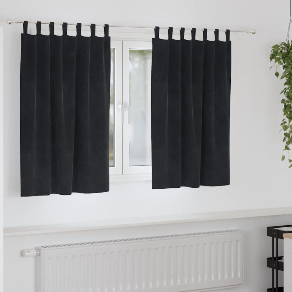 Vidaxl Blackout Curtains 2 Pcs Black 140 X 140 Cm Velvet