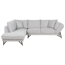 Corner Sofa 3 Seater ELGA Linen Light Grey Right Hand