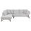 Beliani Corner Sofa 3 Seater ELGA Linen Light Grey Right Hand 1