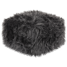 Pouffe CONROE Faux Fur Black