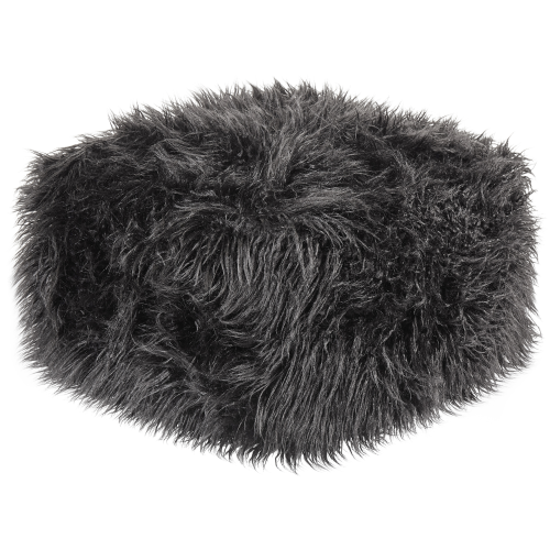 Beliani Pouffe CONROE Faux Fur Black