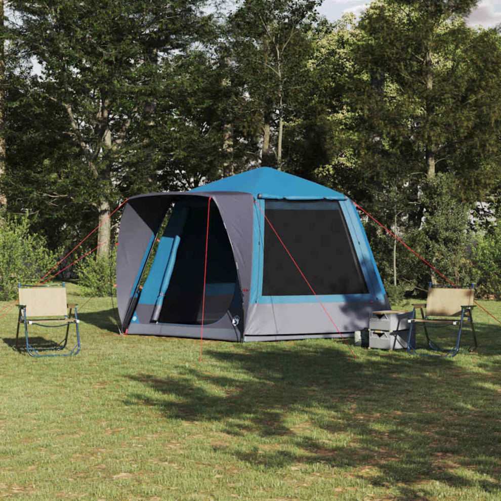 Vidaxl Camping Tent Cabin With Roof Blue 420 X 420 X 227 Cm Polyester