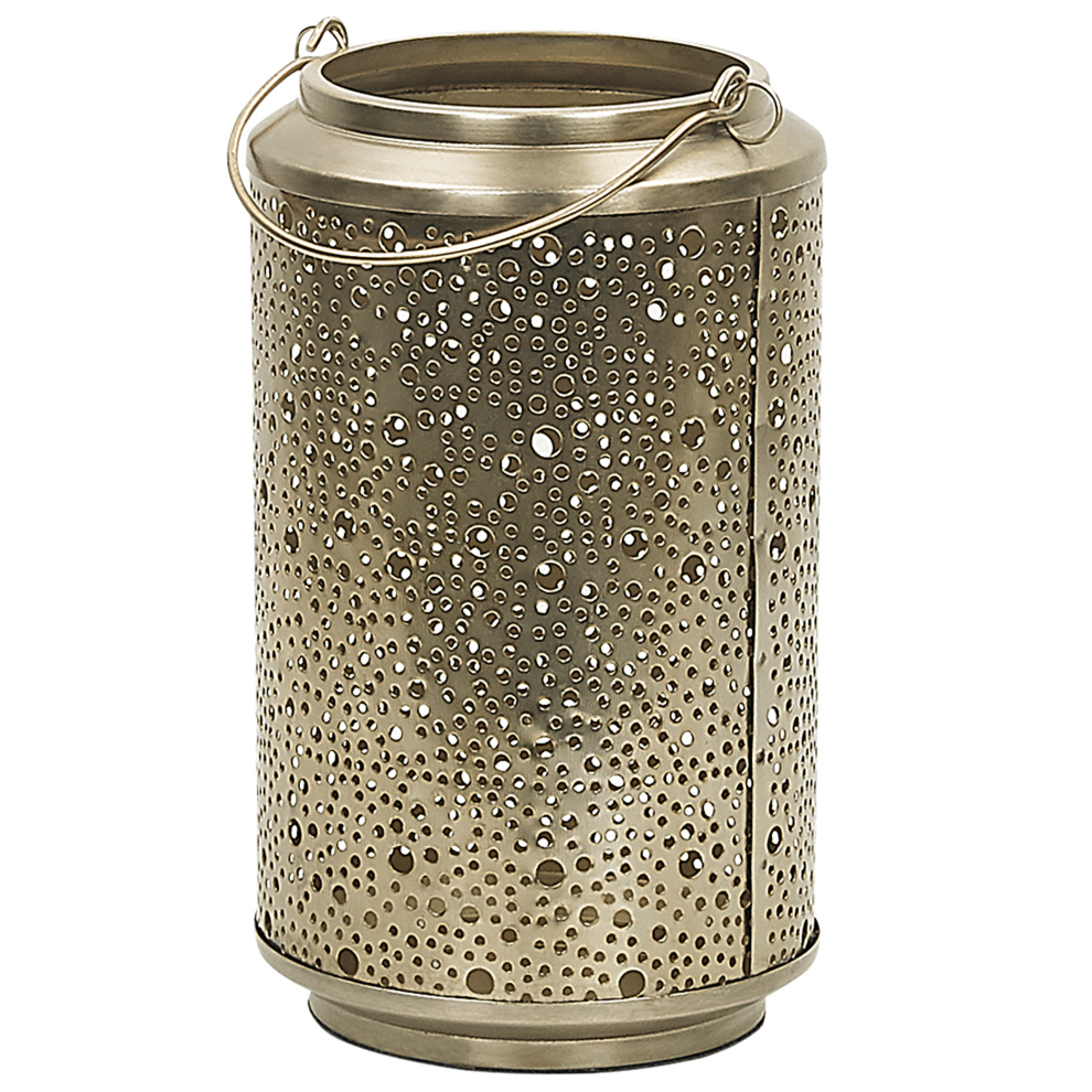 Beliani Lantern Corfu Metal 25 Cm Gold