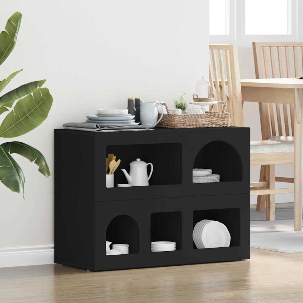 Vidaxl Sideboard 80.5 X 35 X 59 Cm Engineered Wood Black