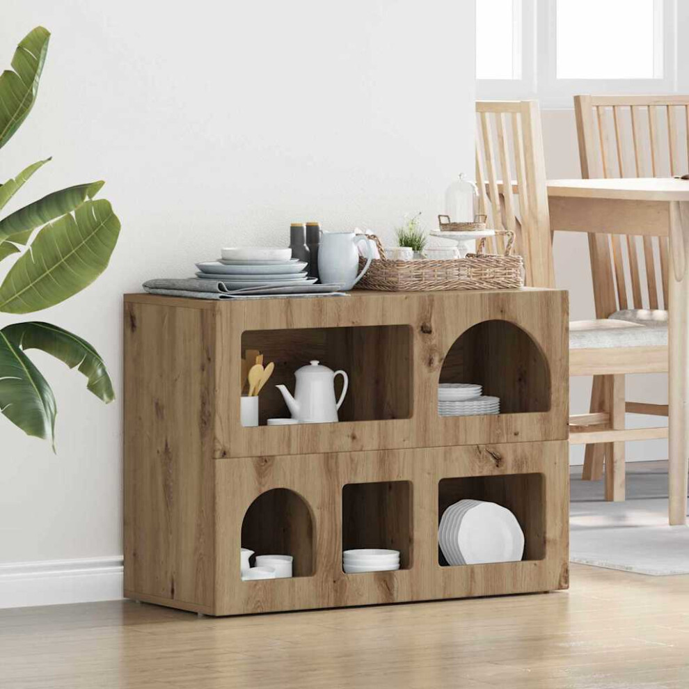 Vidaxl Sideboard Artisan Oak 80.5 X 35 X 59 Cm Engineered Wood
