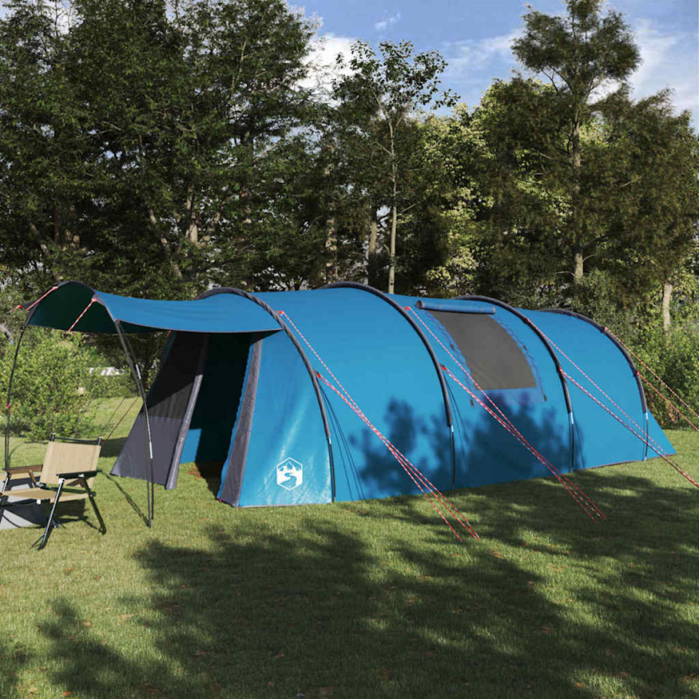 Vidaxl Tunnel Tent 4-Person With Roof And 740 X 370 X 220 Cm Blue/Grey