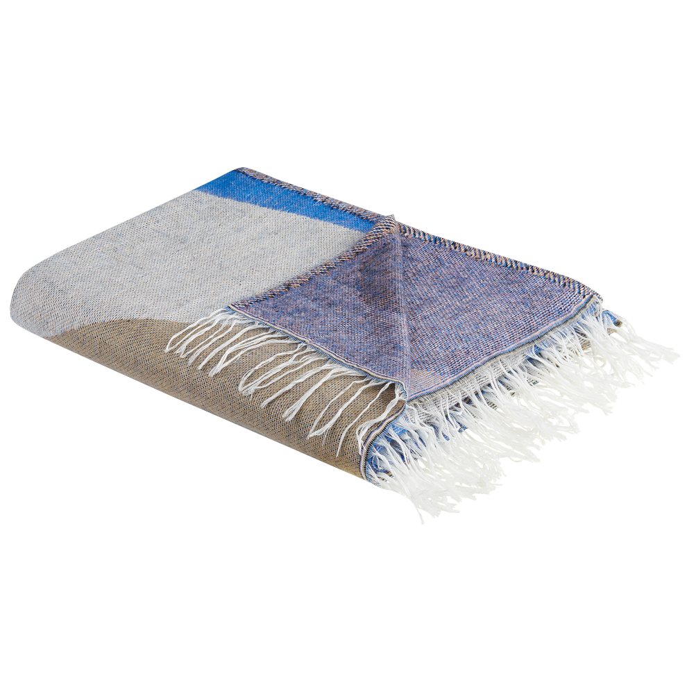 Beliani Blanket Yaladi Fabric 130 X 170 Cm Multicolour