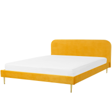 Bed Velvet FLAYAT 180 x 200 cm (EU Super King) Yellow