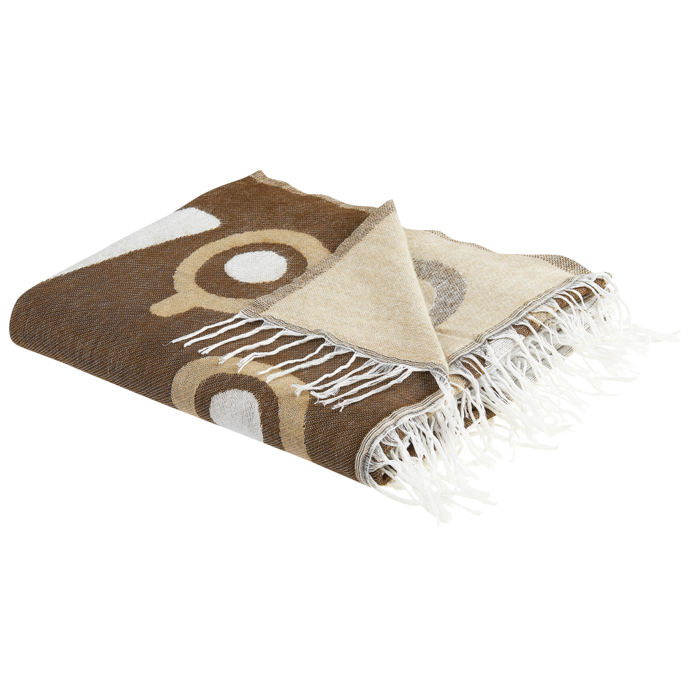 Beliani Blanket Siddha Fabric 130 X 170 Cm Brown