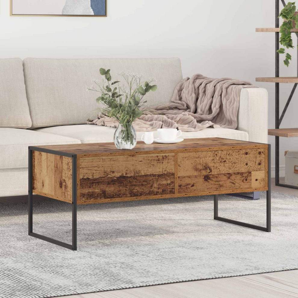 Vidaxl Coffee Table Old Wood 100 X 46 X 40 Cm Engineered Wood