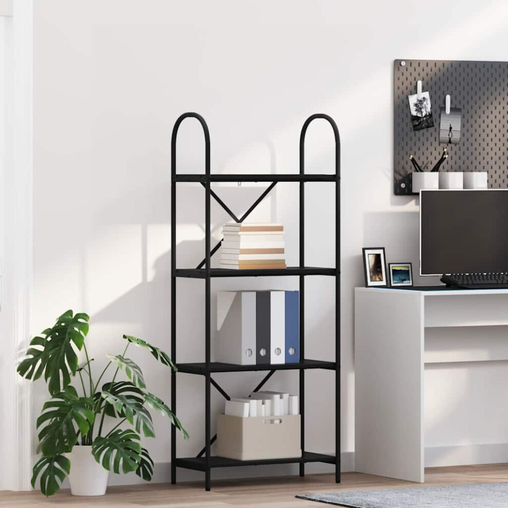 Vidaxl Bookshelf Oak 60 X 30 X 146 Cm Engineered Wood Black