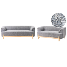 Living Room Set 5 Seater ALNOR Fabric Dark Grey