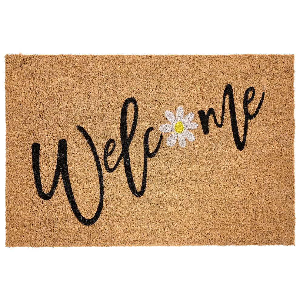 Beliani Doormat Calibato Natural 60 X 90 Cm Text Coir
