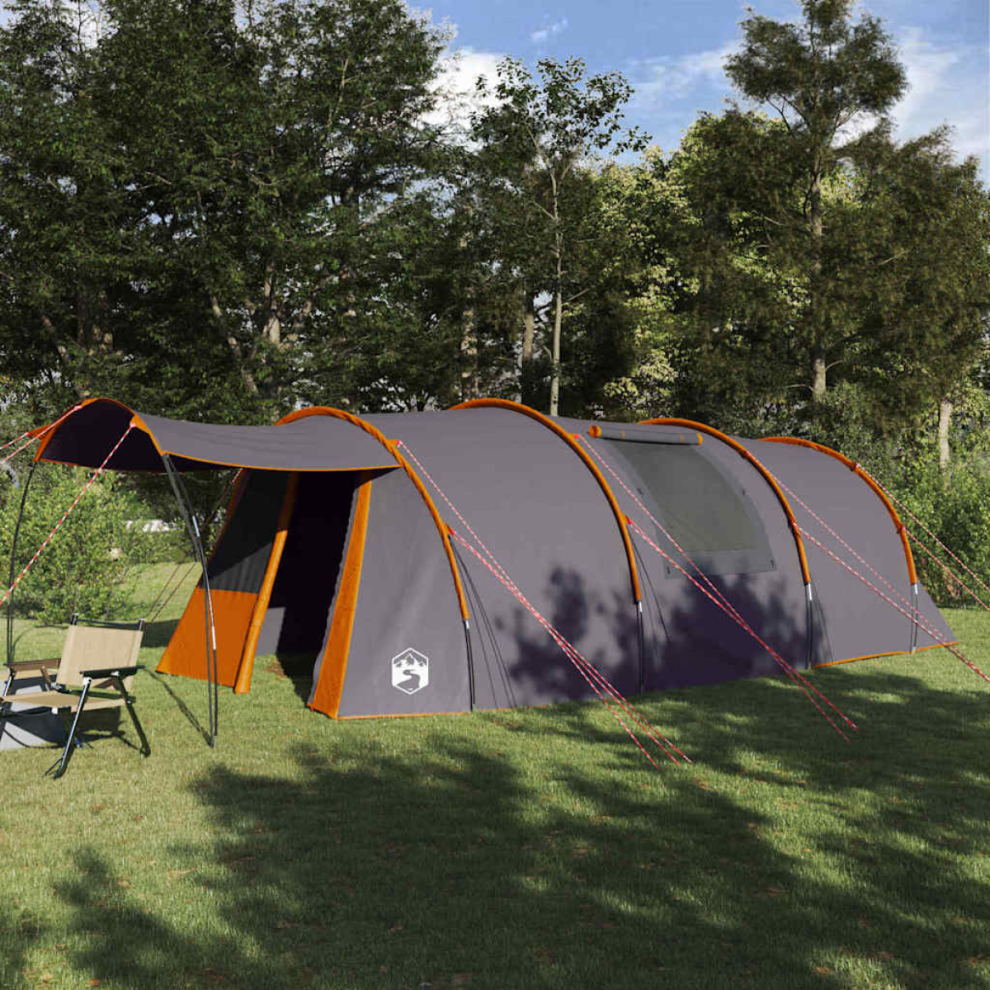 Vidaxl Tunnel Tent 4-Person And 740 X 370 X 220 Cm Grey/Orange