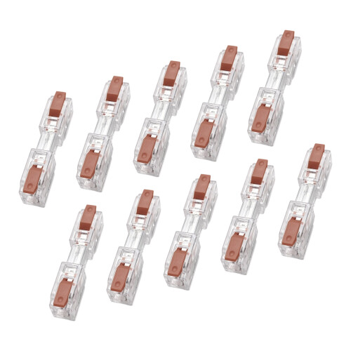 10Pcs Clear Levers Nut Connector No Tool Need Block for-brown
