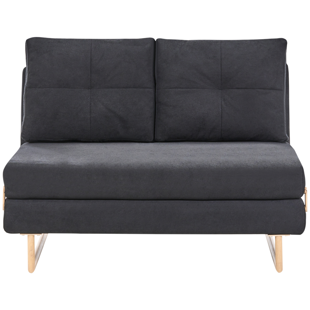 Beliani Sofa Bed 2 Seater Jerslev Fabric Black