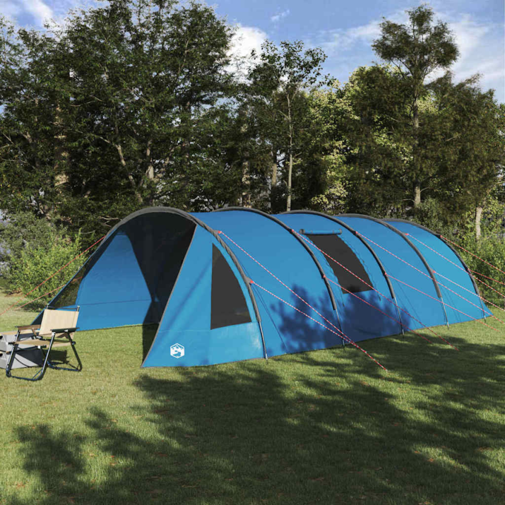 Vidaxl Tunnel Tent 6-Person With Roof And 890 X 470 X 220 Cm Blue/Grey
