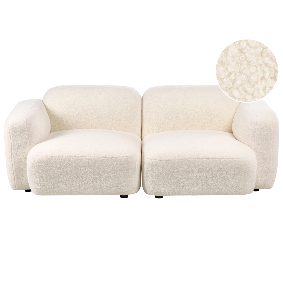 Beliani Sofa 3 Seater Afoss Boucle Off- White