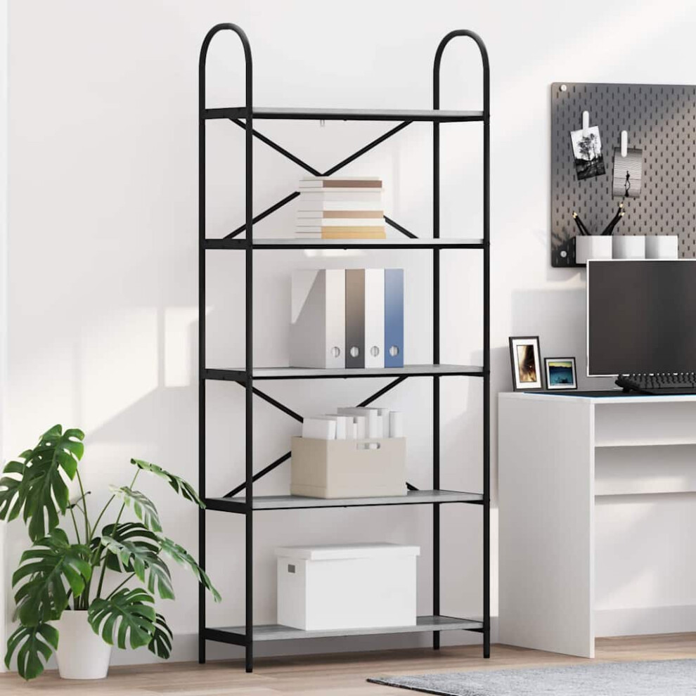 Vidaxl Bookshelf Sonoma 80 X 30 X 183 Cm Engineered Wood Grey