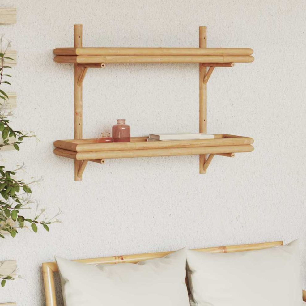 Vidaxl Wall Shelf With Shelf Wall-Mounted 75 X 26 X 60 Cm Bamboo Brown