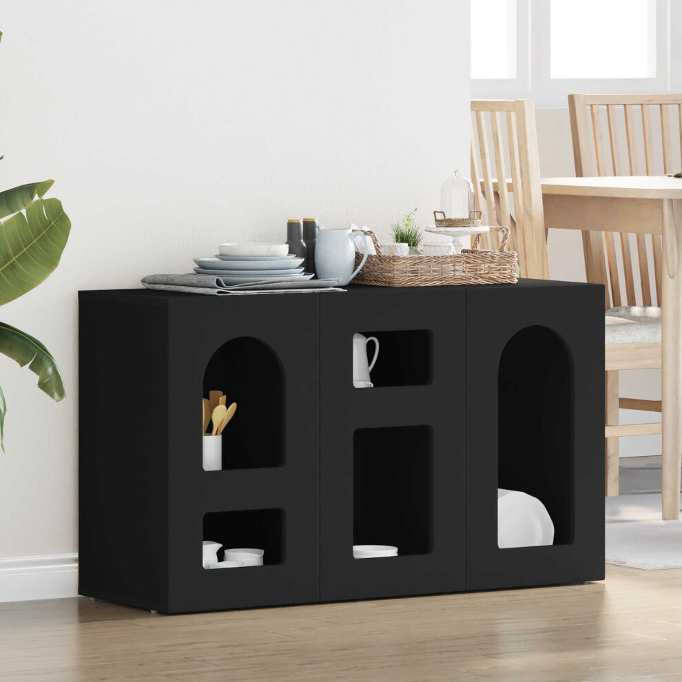 Vidaxl Sideboard Black 100 X 35 X 59 Cm Engineered Wood