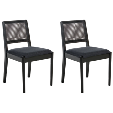 Set of 2 Dining Chairs TAMARAC Wood Black