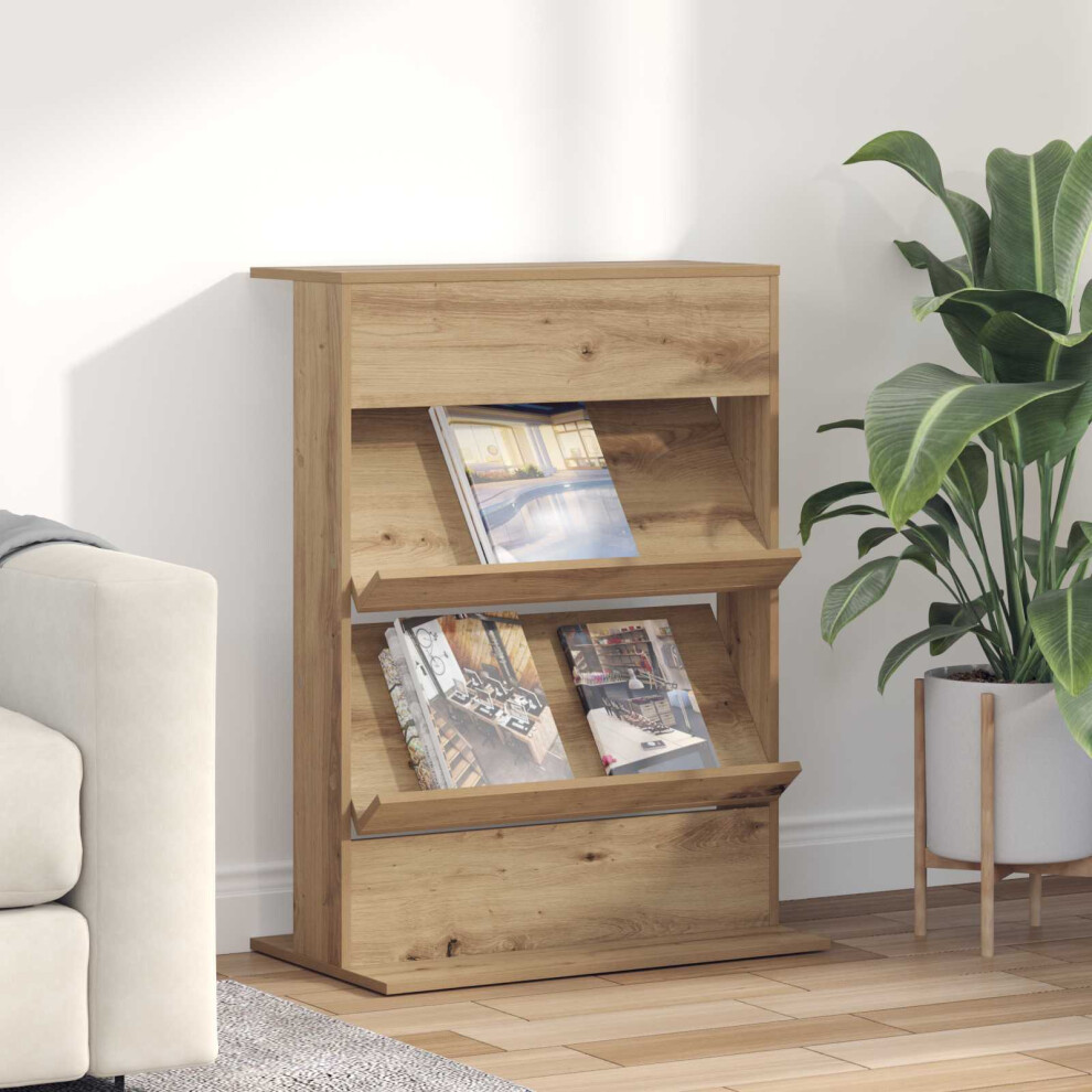 Vidaxl Magazine Rack Artisan Oak 70 X 41 X 96 Cm Engineered Wood