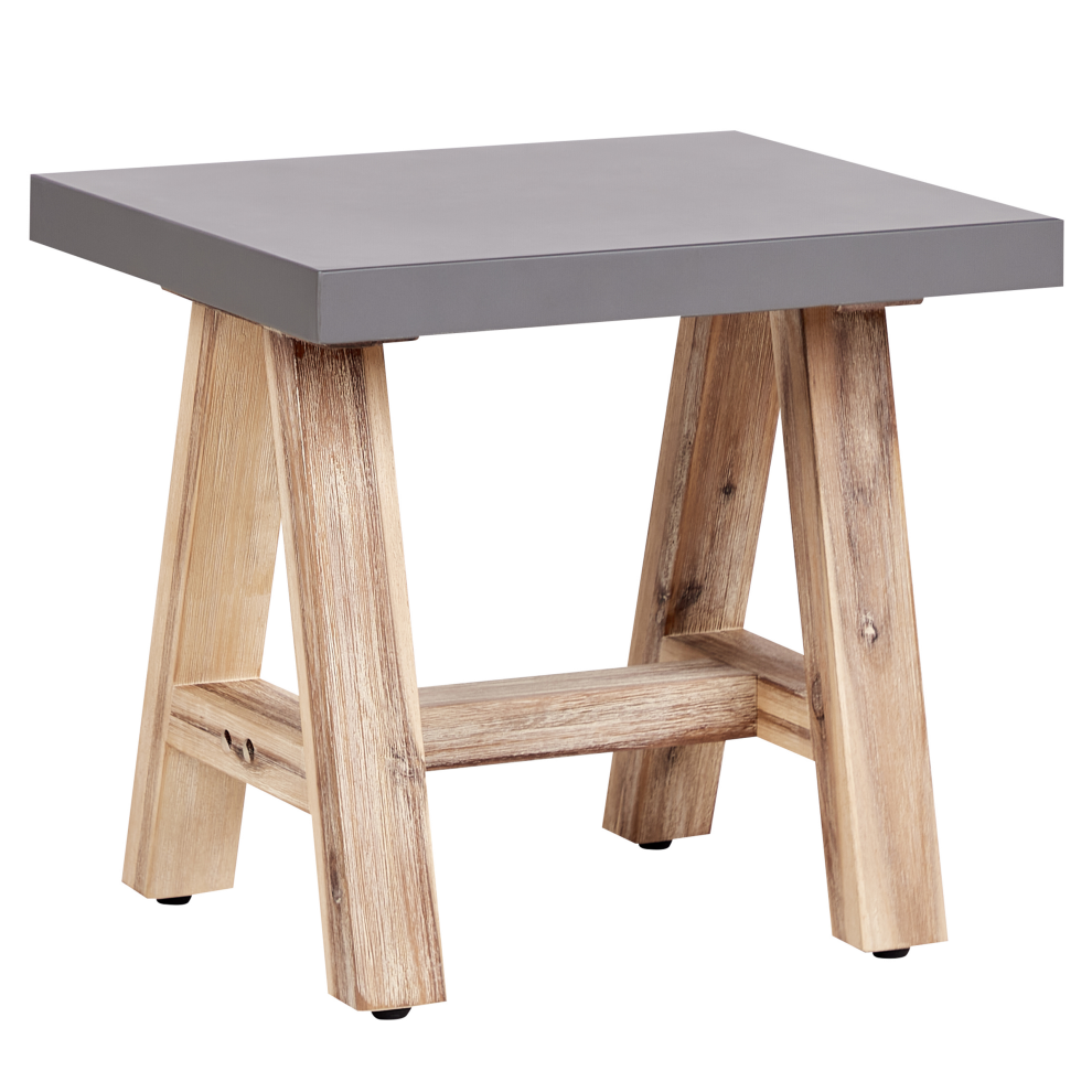 Beliani Garden Stool Tonnare Grey