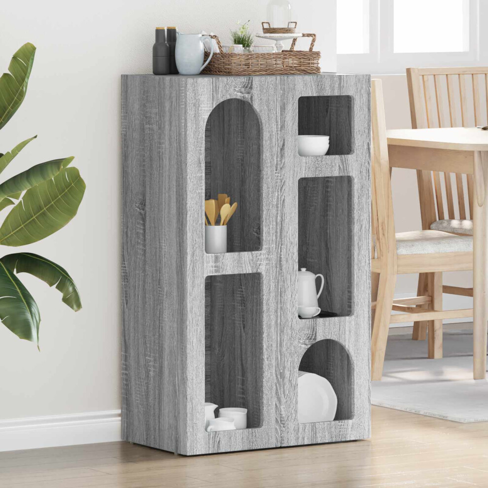 Vidaxl Sideboard Sonoma 59 X 35 X 100.5 Cm Engineered Wood Grey